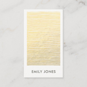 ARTISTIC GOLD FAUX SKETCH STRIPED LINE PATTERN BUSINESS CARD