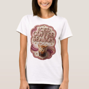 Artistic Gold ICED COFFEE SEASON Artistic Motif T-Shirt