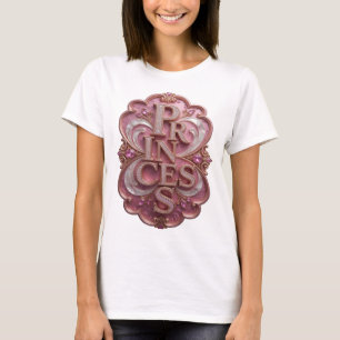 Artistic Gold PRINCESSES 3D Text Art T-Shirt