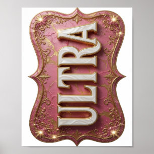Artistic Gold ULTRA Text Design Poster
