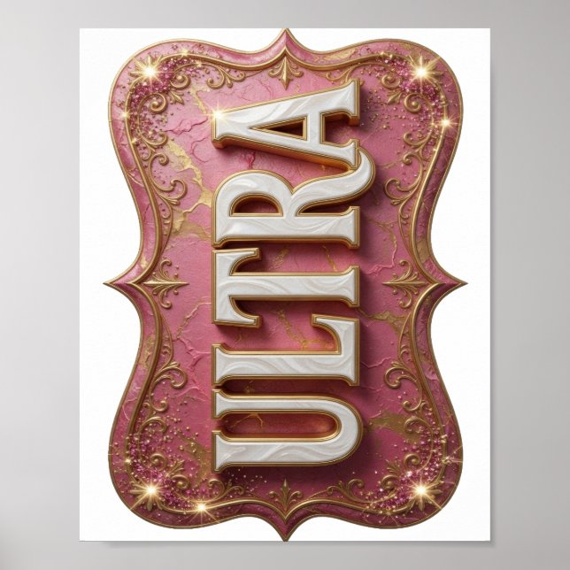 Artistic Gold ULTRA Text Design Poster (Front)
