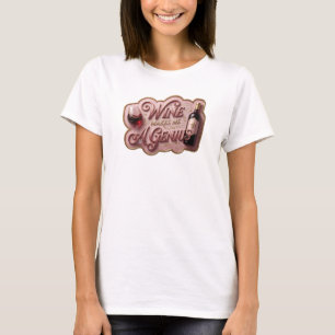 Artistic Gold WINE MAKES ME A GENIUS Statement Tee