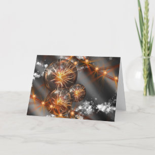 Artistic golden Christmas baubles Holiday Card