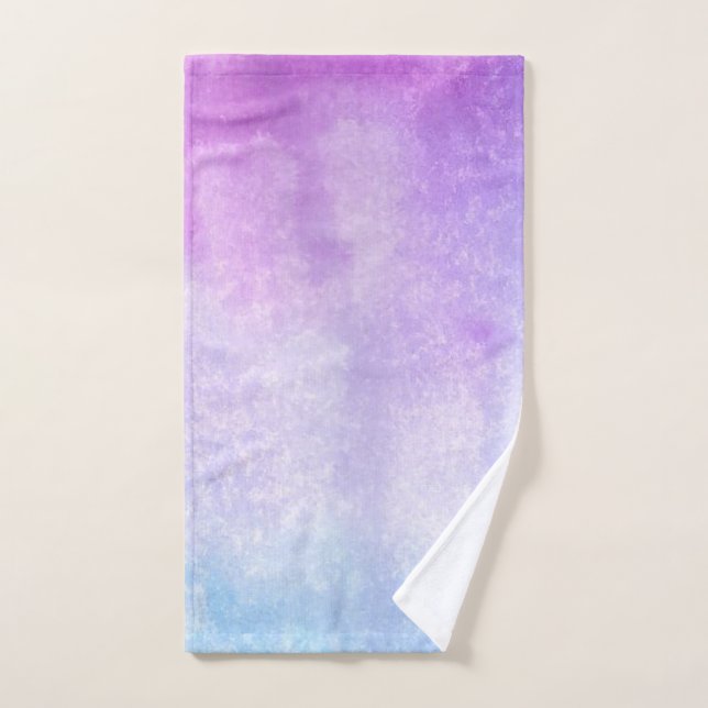 Artistic Gradient Purple to Light Blue Watercolors Hand Towel (Hand Towel)
