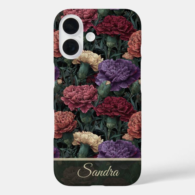 Artistic Graduation Gift Carnation Name Case-Mate iPhone Case (Back)