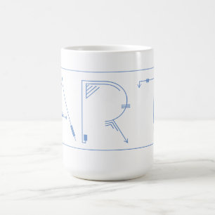 Artistic Graphic Lines Typography ART  Coffee Mug