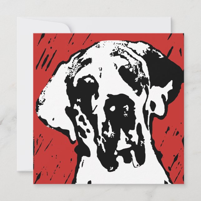 Artistic Great Dane illustration Invitation (Front)