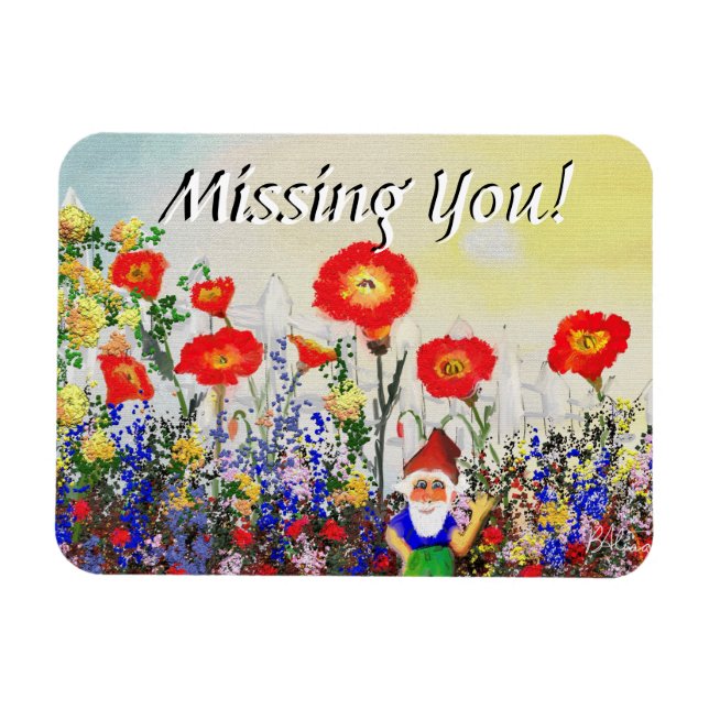 Artistic Greeting Flexible Magnet Missing You (Horizontal)