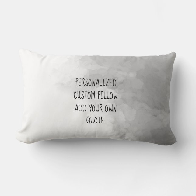 artistic grey and white add text custom lumbar cushion (Front)