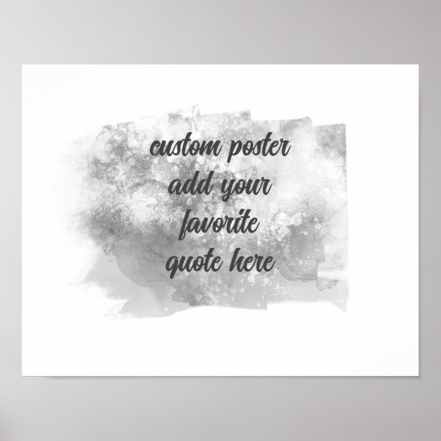 artistic grey and white  watercolor add a quote poster (Front)