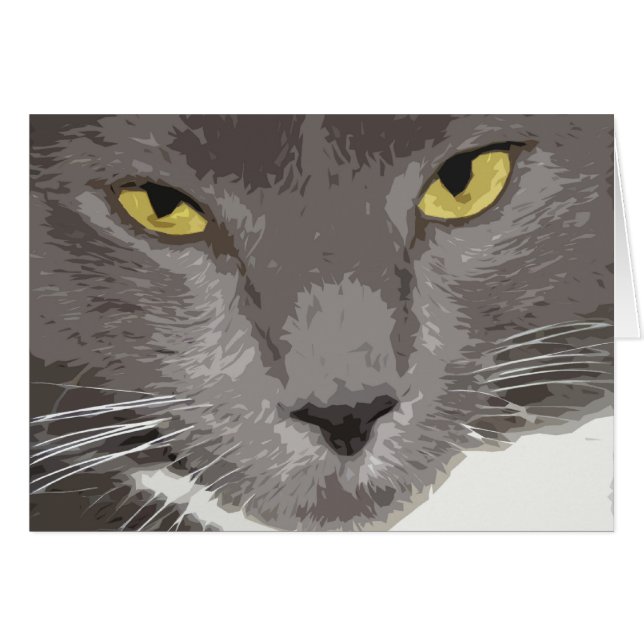 Artistic Grey Cat Face (Front Horizontal)