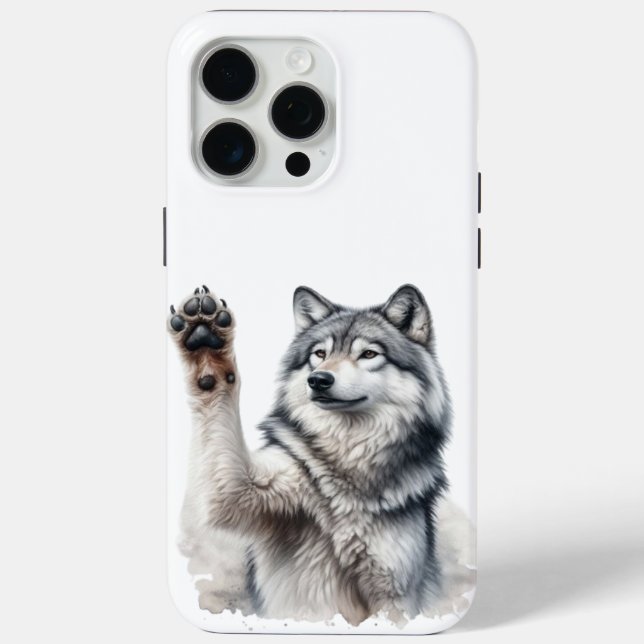 Artistic Grey Wolf in Watercolor Case-Mate iPhone Case (Back)
