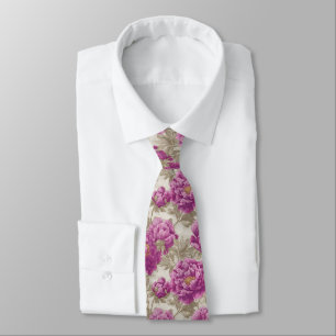 Artistic Groomsmen Peonies Flower Tie
