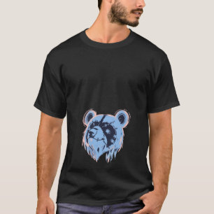 Artistic Grunge Bear Face Graphic Tee