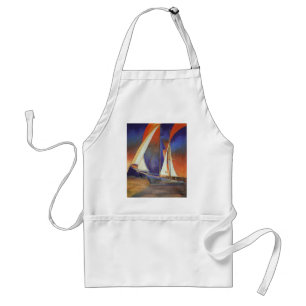 Artistic Gulet Under Sail In Orange and Purple Standard Apron