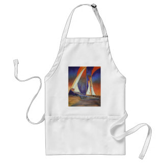 Artistic Gulet Under Sail In Orange and Purple Standard Apron