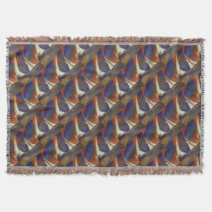 Artistic Gulet Under Sail In Orange and Purple Throw Blanket