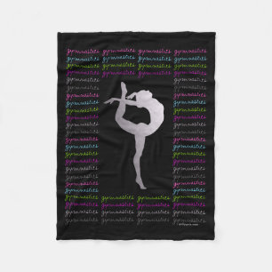 Artistic Gymnastics Colourful Typography Fleece Blanket