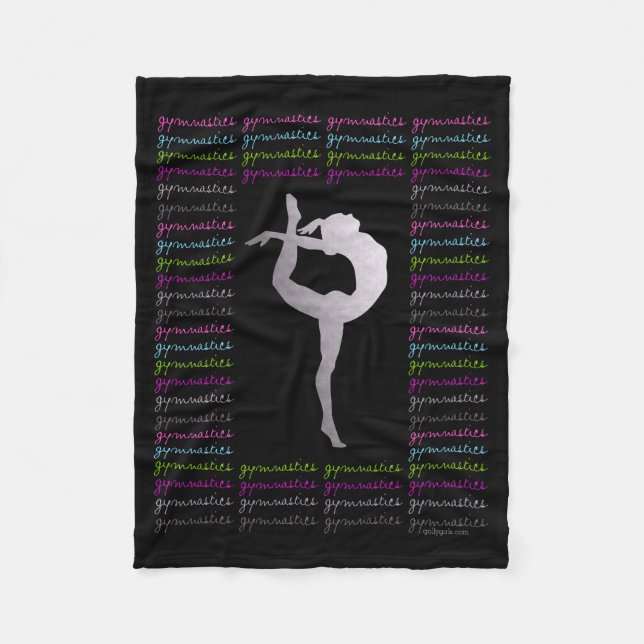 Artistic Gymnastics Colourful Typography Fleece Blanket (Front)