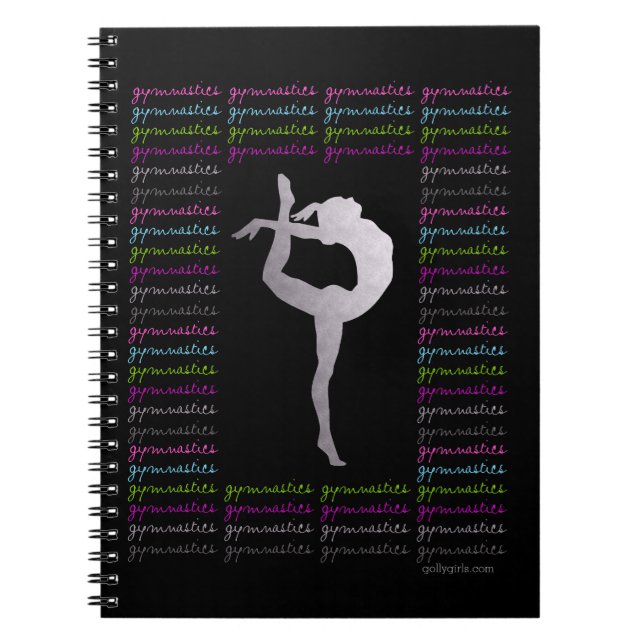 Artistic Gymnastics Colourful Typography Notebook (Front)
