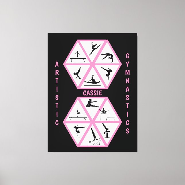 Artistic Gymnastics Hexagon  Canvas Print (Front)