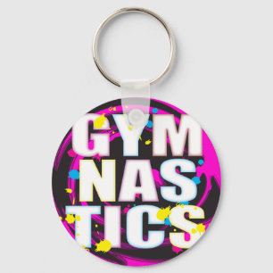 Artistic Gymnastics Paint Pink Key Ring