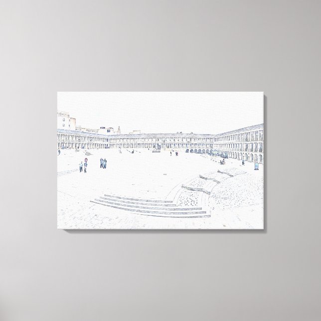 Artistic Halifax Piece Hall Heritage Landmark Canvas Print (Front)