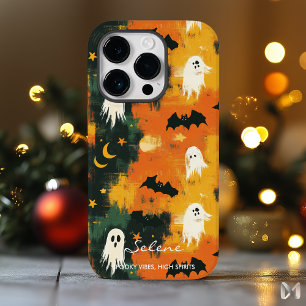 Artistic Halloween – Ghosts and Bats Design Case-Mate iPhone 14 Pro Case