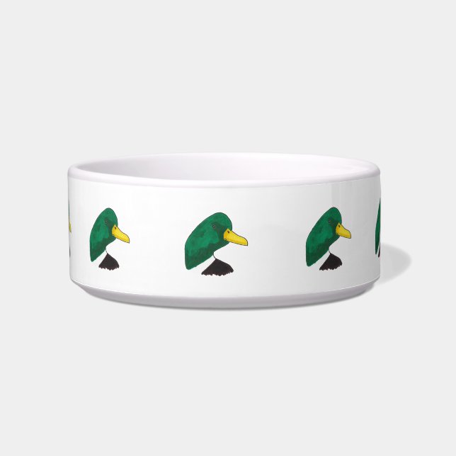 Artistic Hand-drawn Mallard Duck Bowl (Front)