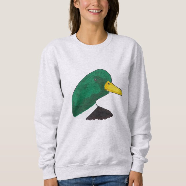 Artistic Hand-drawn Mallard Duck Sweatshirt (Front)