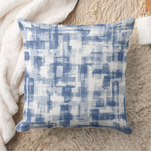 Artistic Hand painted watercolor blue and white  Cushion