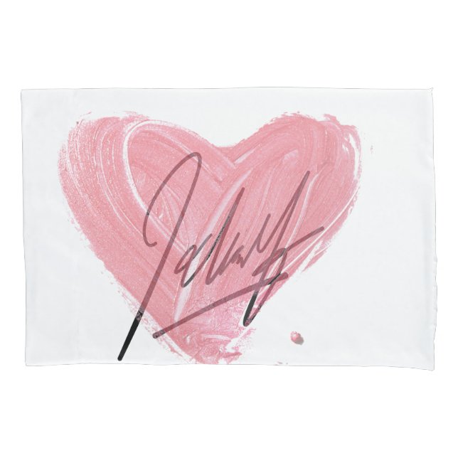 Artistic Heart Design Pillow Cover (Front)