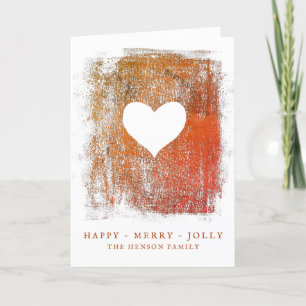 Artistic Heart Drawing Family Christmas  Holiday Card