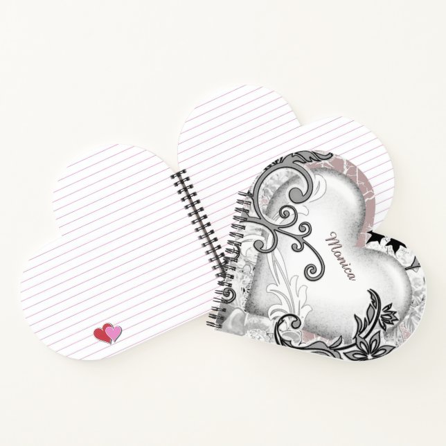 Artistic Heart with (or without) your Name on it Notebook (Inside)