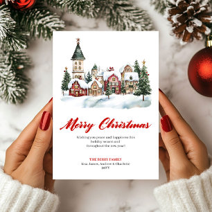Artistic Holiday Scene Christmas Greeting Card