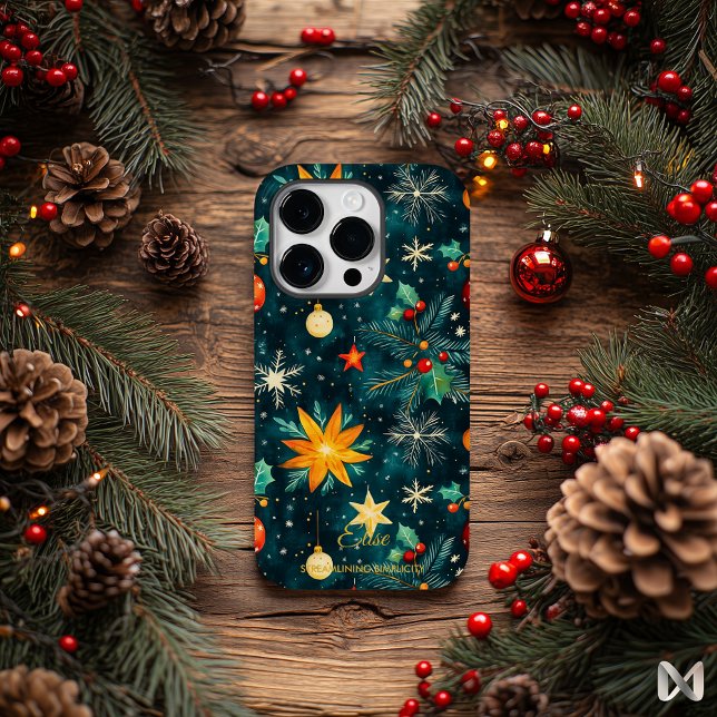 Artistic Holiday –Starry Night Floral Design Case-Mate iPhone Case (Creator Uploaded)