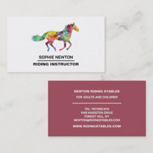 Artistic Horse, Riding Instructor, Academy Business Card