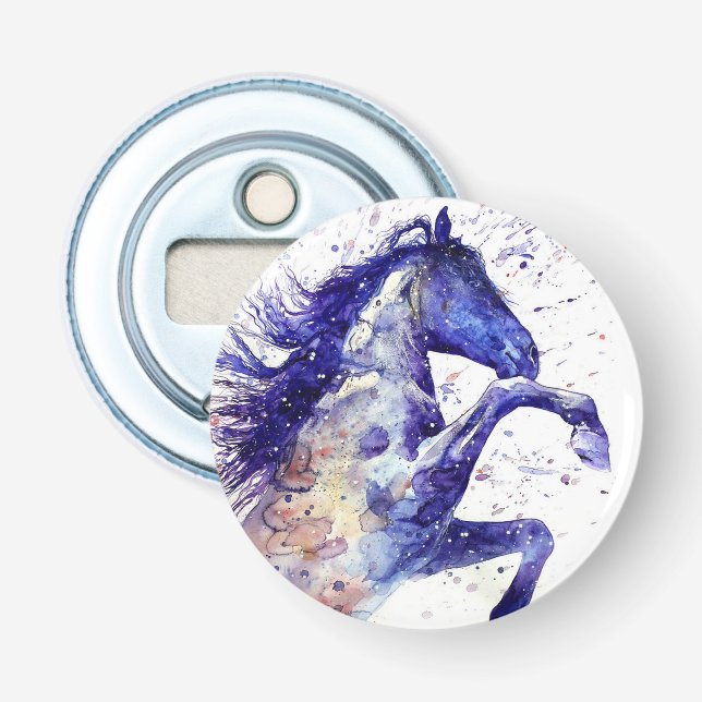 Artistic Horse Watercolor Splatters Painting Bottle Opener (Front)