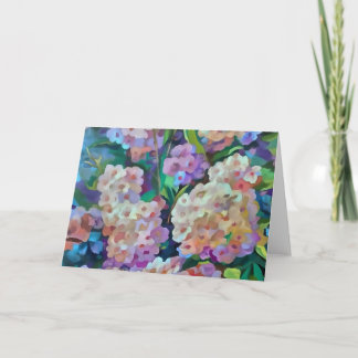 Artistic Hydrangeas Hortensia Floral Abstract Art Card