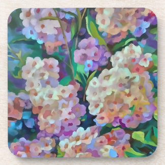 Artistic Hydrangeas Hortensia Floral Abstract Art Coaster