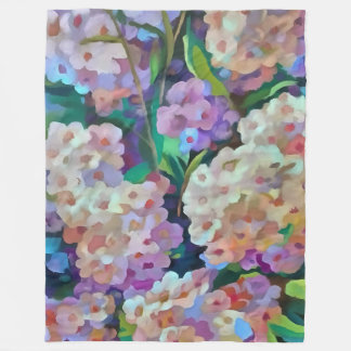 Artistic Hydrangeas Hortensia Floral Abstract Art Fleece Blanket