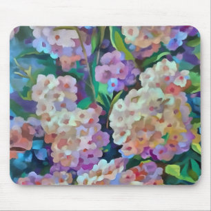 Artistic Hydrangeas Hortensia Floral Abstract Art Mouse Mat