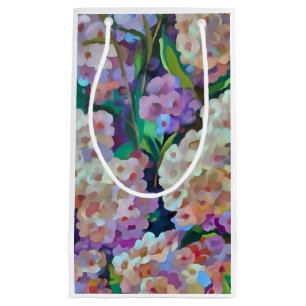 Artistic Hydrangeas Hortensia Floral Abstract Art Small Gift Bag