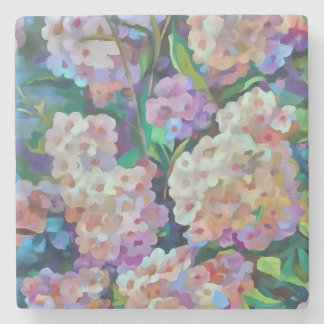 Artistic Hydrangeas Hortensia Floral Abstract Art Stone Coaster