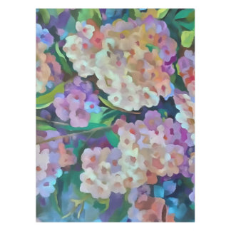 Artistic Hydrangeas Hortensia Floral Abstract Art Tablecloth