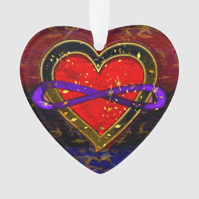 Artistic Infinity Heart Polyamory Flag Symbol  Ornament (Front)