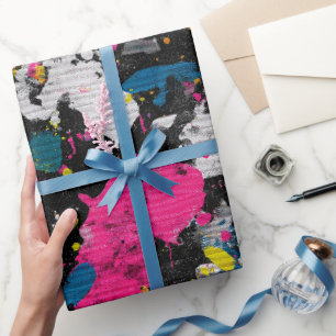 Artistic Ink Splash Multicolor Abstract Pattern Wrapping Paper