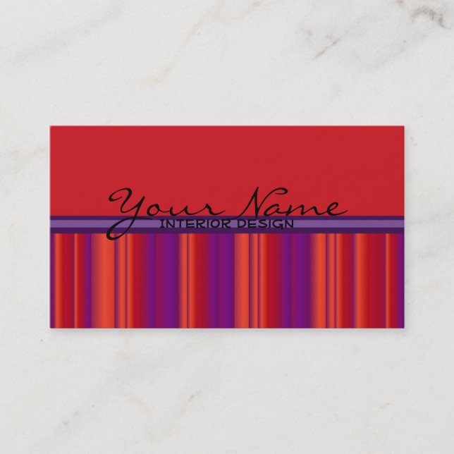 Artistic interiors custom red purple theme cards (Front)