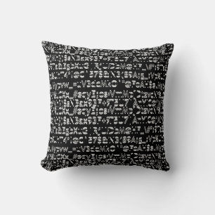 Artistic keyboard character pattern cushion