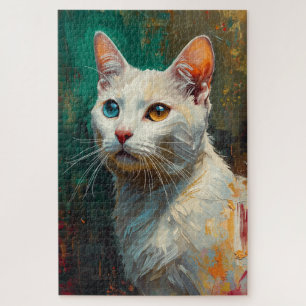 Artistic Khao Manee Portrait Vibrant Oil Painting Jigsaw Puzzle
